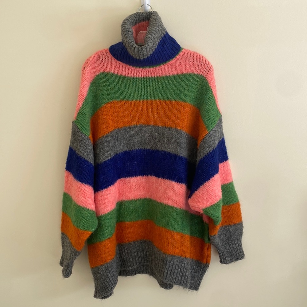 Zara Multicolor Striped Knit Sweater